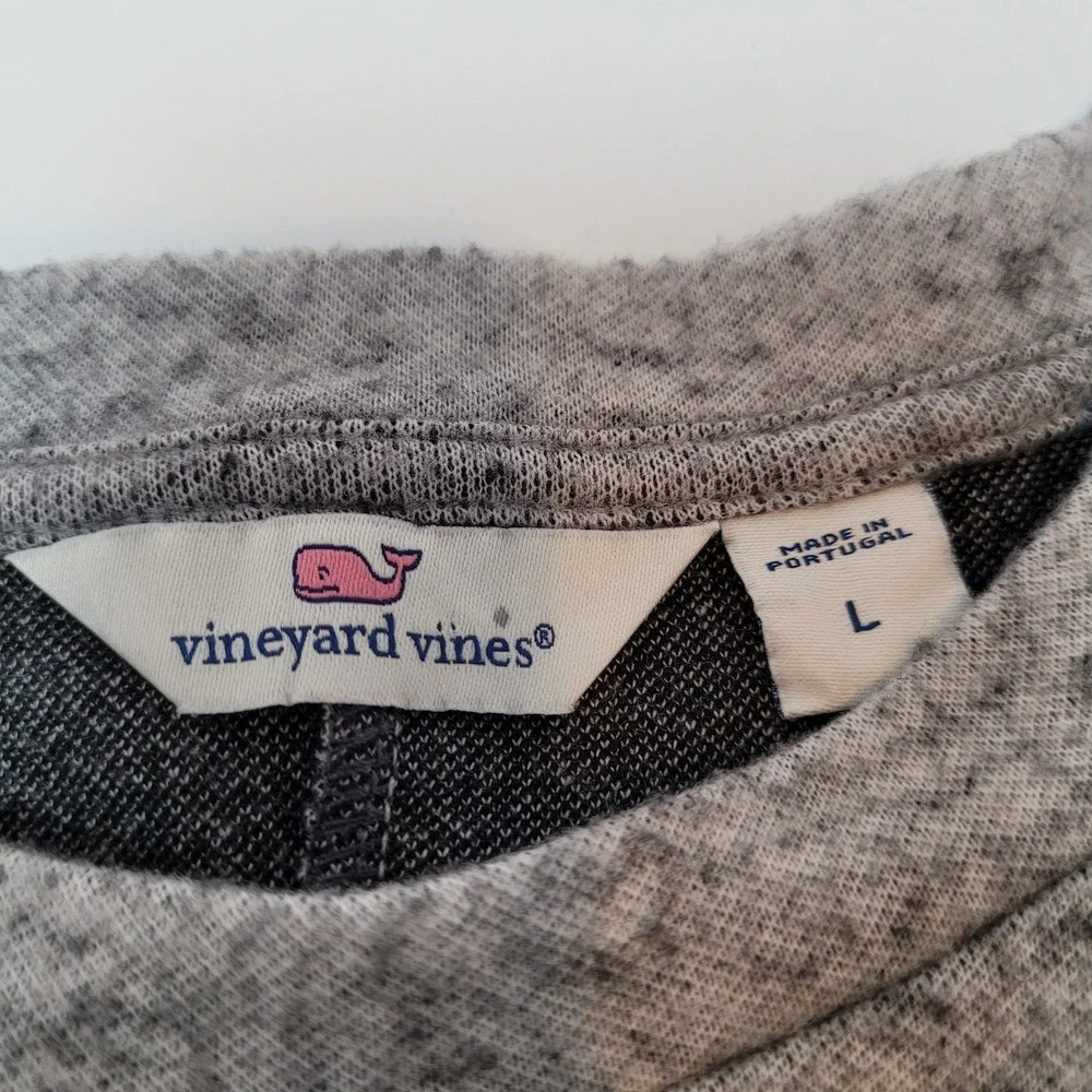 Vineyard Vines Sweater Size Large Womens Gray Long Sleeve Crop Pullover‎